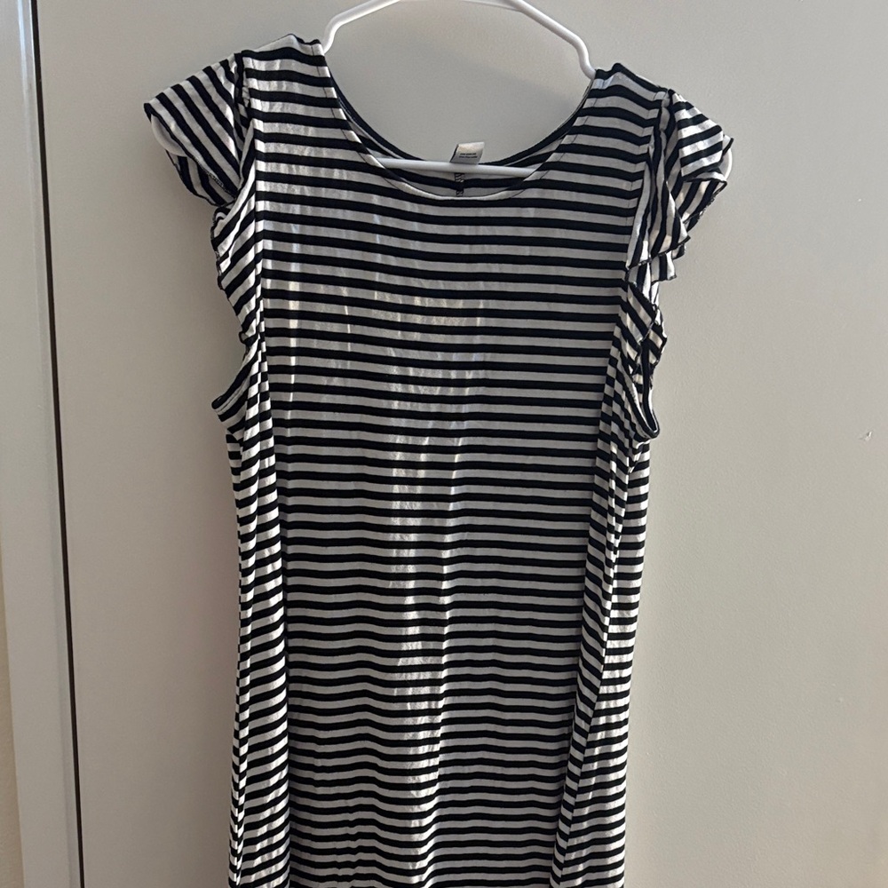 Old Navy Striped Black and White Midi Dress
